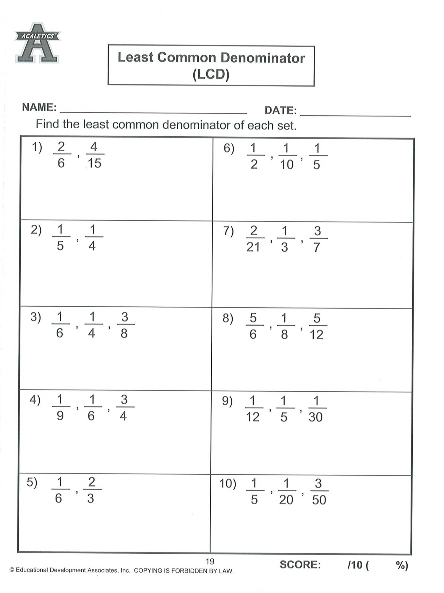 worksheet Algebra Basics acaletics purpose this book is an outstanding resource for pre algebra students many struggle with the concept and application of fractions
